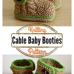 Cable Baby Booties Knitting Pattern