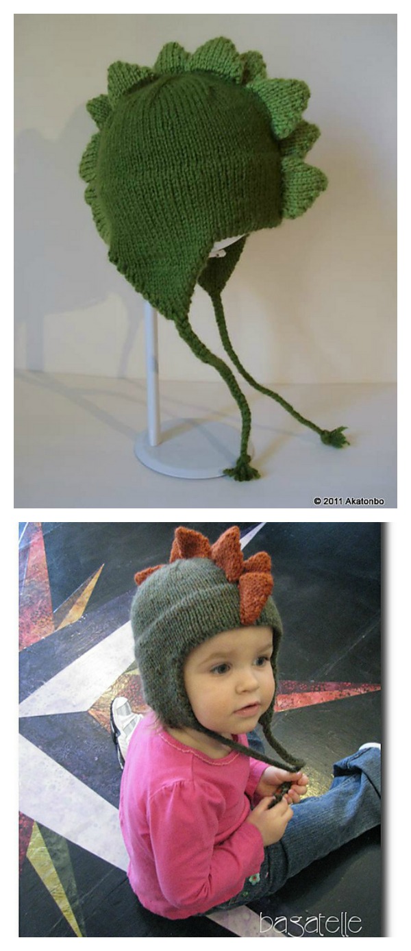 Dinosaur Hat Free Knitting Pattern 