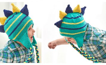 Dinosaur Hat Free Knitting Pattern