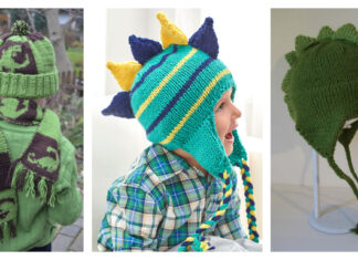 Dinosaur Hat Free Knitting Patterns