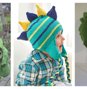 Dinosaur Hat Free Knitting Patterns