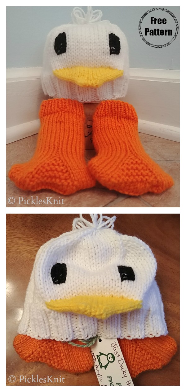 Just Ducky Hat & Socks Free Knitting Pattern 