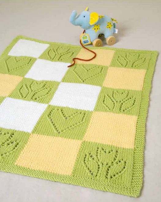 Lace Hearts and Flowers Baby Blanket Free Knitting Pattern