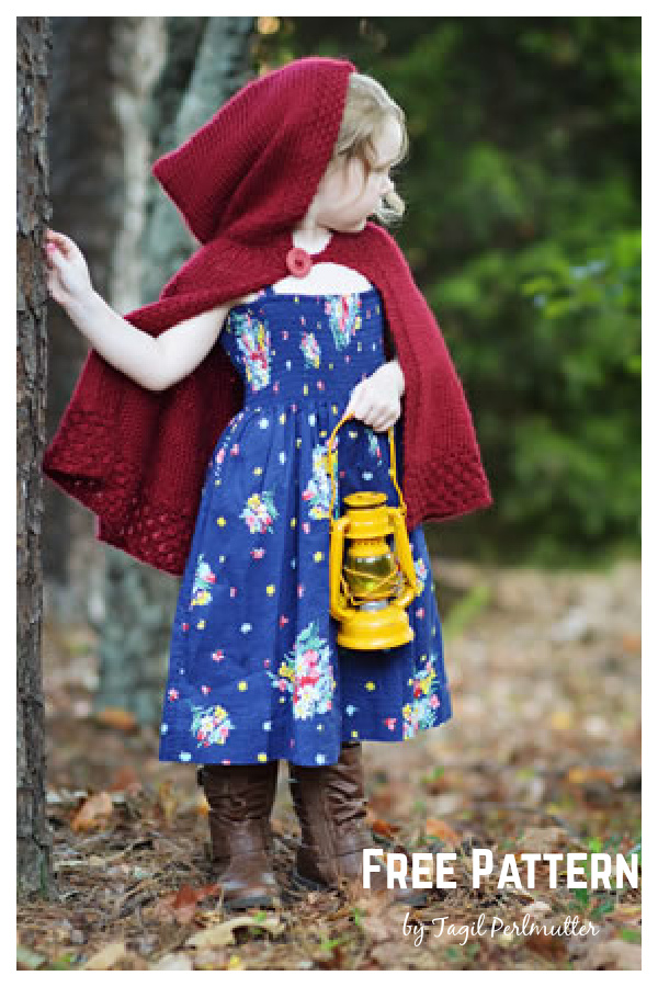 Little Red Riding Hood Cape Free Knitting Pattern 