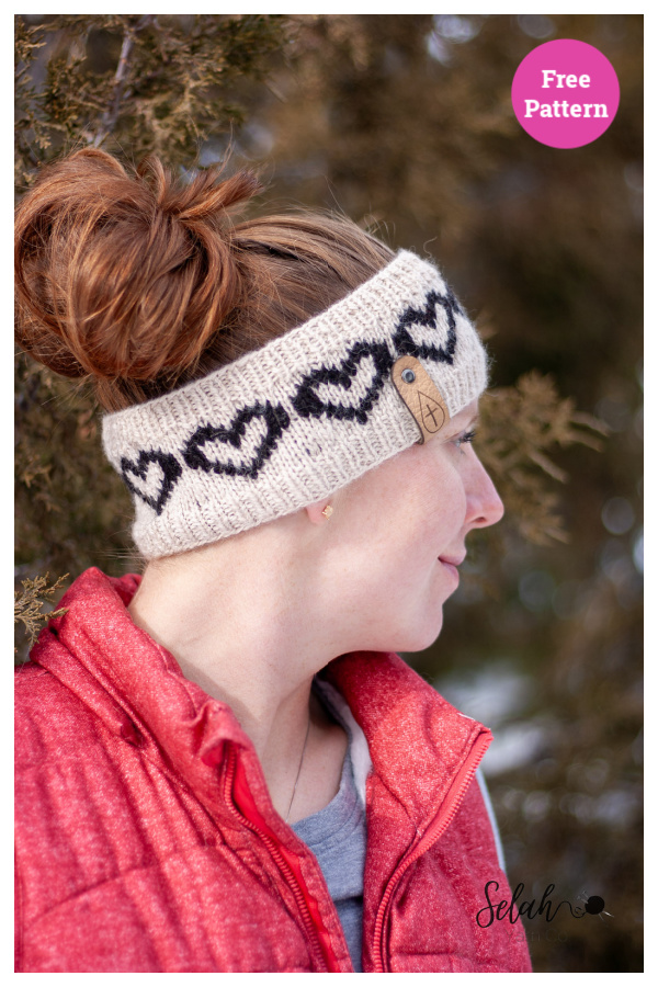 Heart Head Warmer Free Knitting Pattern