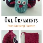 Owl Ornaments Free Knitting Pattern