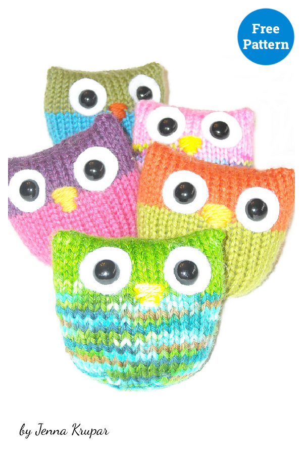 Owl Puffs Free Knitting Pattern
