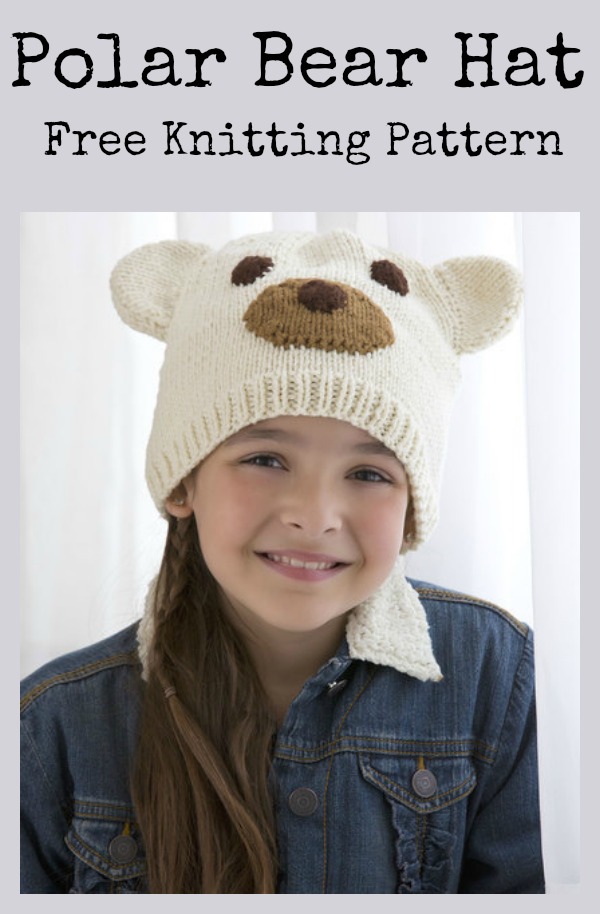 Polar Bear Hat Free Knitting Pattern 