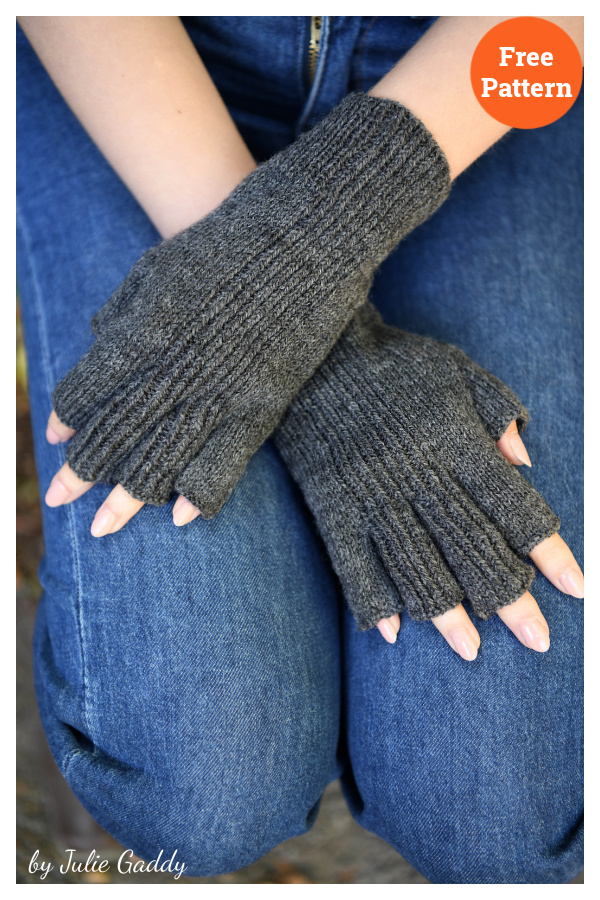 Ribbed Fingerless Gloves Free Knitting Pattern