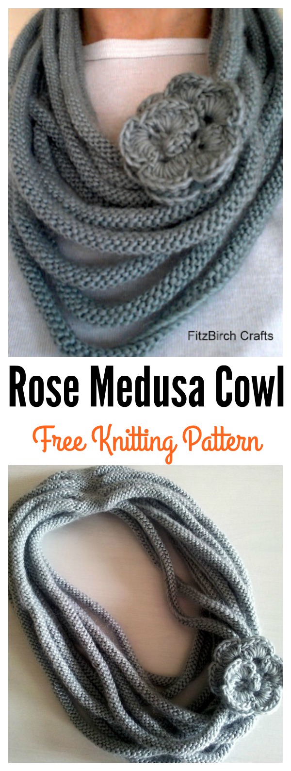 Rose Medusa Cowl Free Knitting Pattern