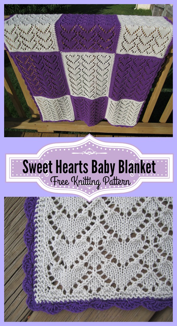 Sweet Hearts Baby Blanket Free Knitting Pattern