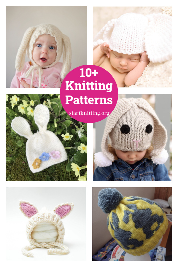 10+ Bunny Baby Hat Free Knitting Pattern 