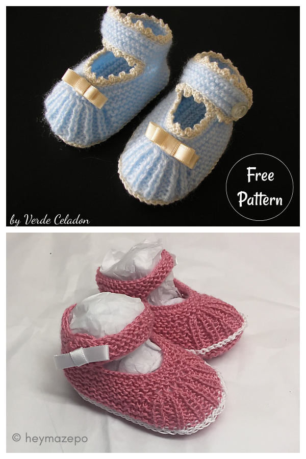 Baby Mary Janes Booties Free Knitting Pattern