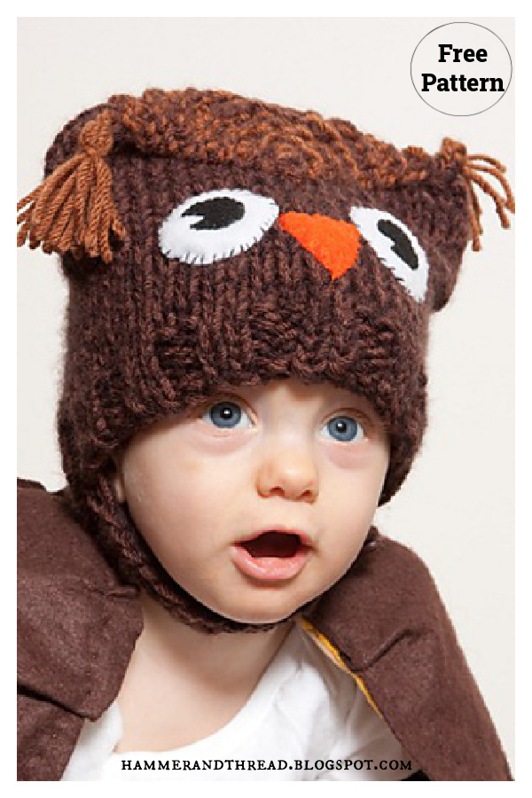 Baby Owl Hat Free Knitting Pattern 