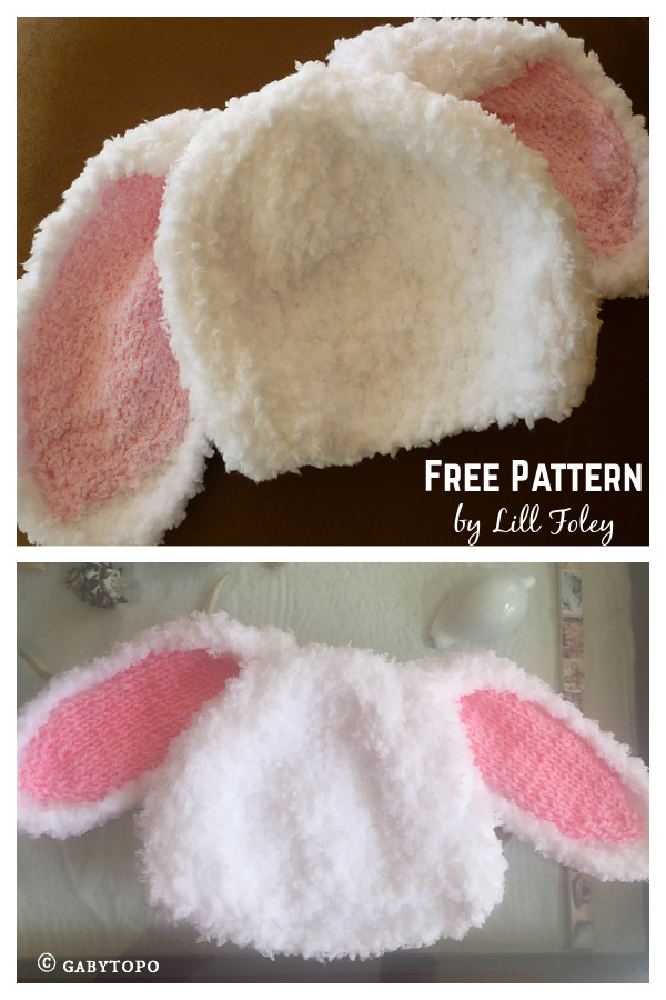 Bunny Baby Hat Free Knitting Pattern 