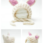 Bunny Pixie Bonnet Hat Free Knitting Pattern