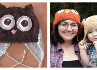 Cute Owl Hat Free Knitting Pattern