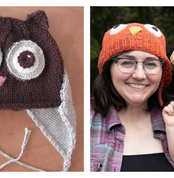 Cute Owl Hat Free Knitting Pattern