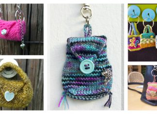 Mini Bag Keychain Free Knitting Pattern