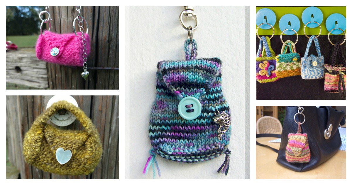 Crochet mini discount bag keychain pattern