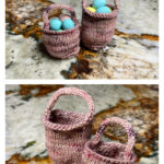 Mini Easter Baskets Free Knitting Pattern