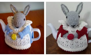 Mrs. Bunny Rabbit Tea Cozy Free Knitting Pattern