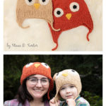 Parliament of Owls Hat with Flaps Free Knitting Pattern