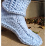 Slipper Boots with Lace Cuff Free Knitting Pattern