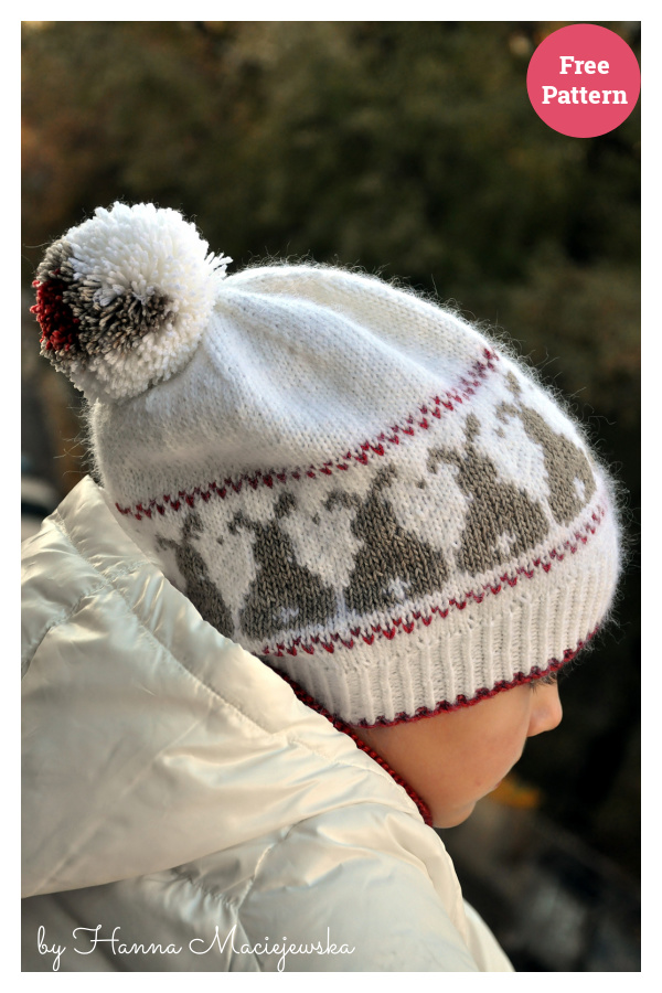 Snow Bunnies Hat Free Knitting Pattern