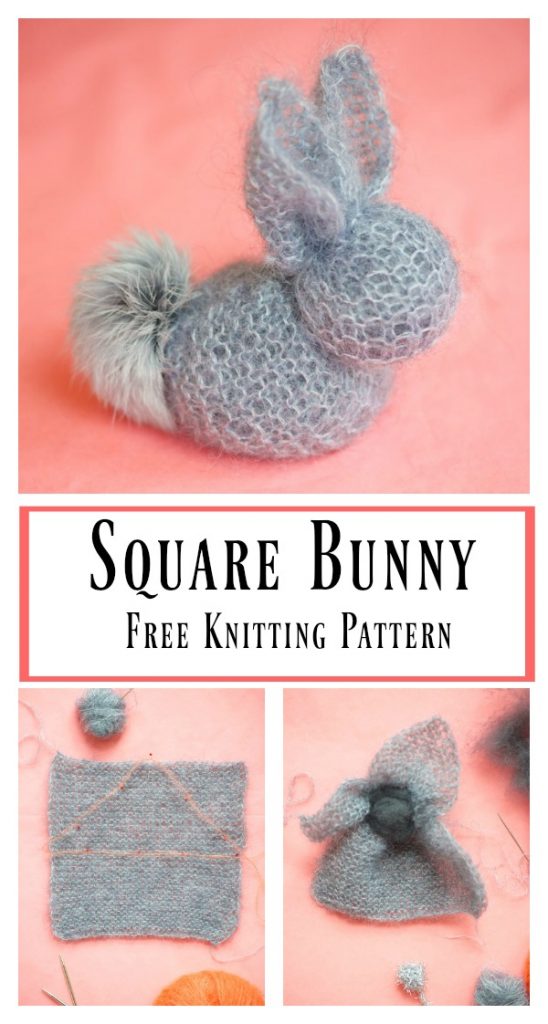 Diy Knit Bunny From A Square Free Pattern