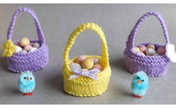 Sweet Little Easter Baskets Free Knitting Pattern