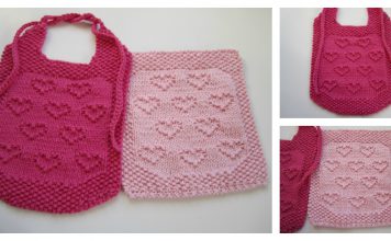Sweet Heart Bib and Cloth Free Knitting Pattern