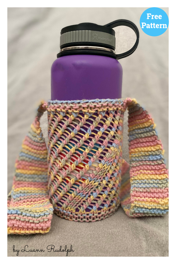 Vortex Water Bottle Holder Free Knitting Pattern