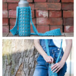 Water Bottle Sling Carrier Free Knitting Pattern and Video Tutorial