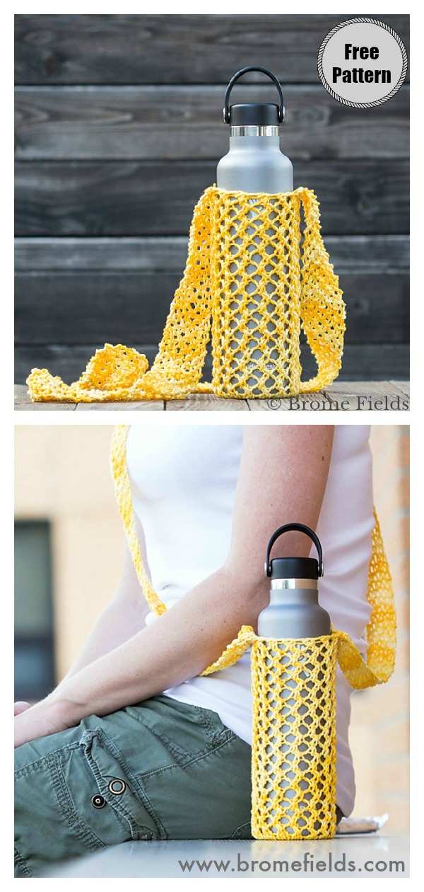 Water Bottle Sling Free Knitting Pattern