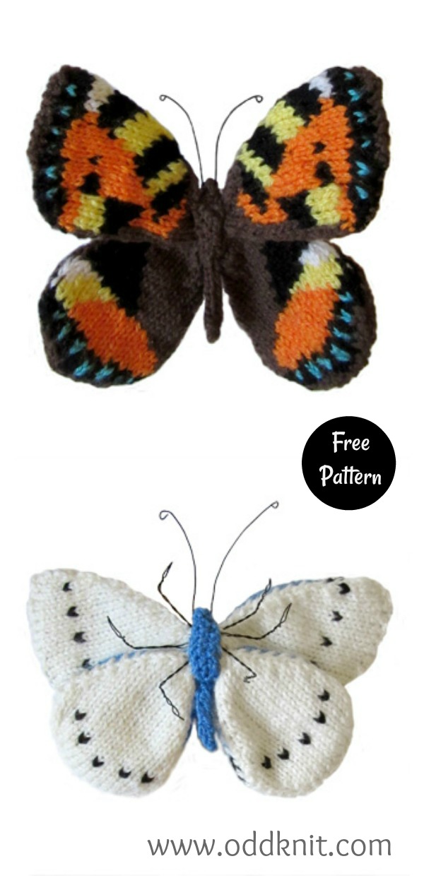 3D Butterfly Free Knitting Pattern 