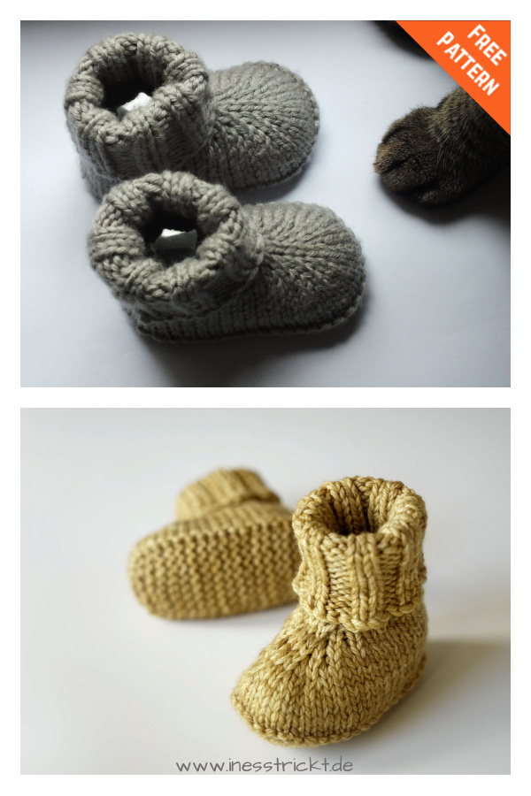 Baby Hausschuhe Boots Free Knitting Pattern