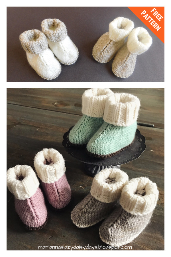 Baby Hug Boots Free Knitting Pattern 