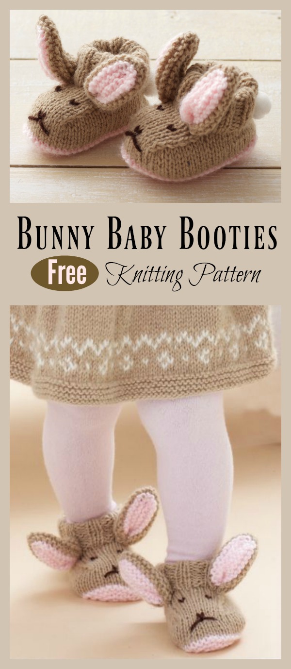 Bunny Baby Booties Knitting Pattern