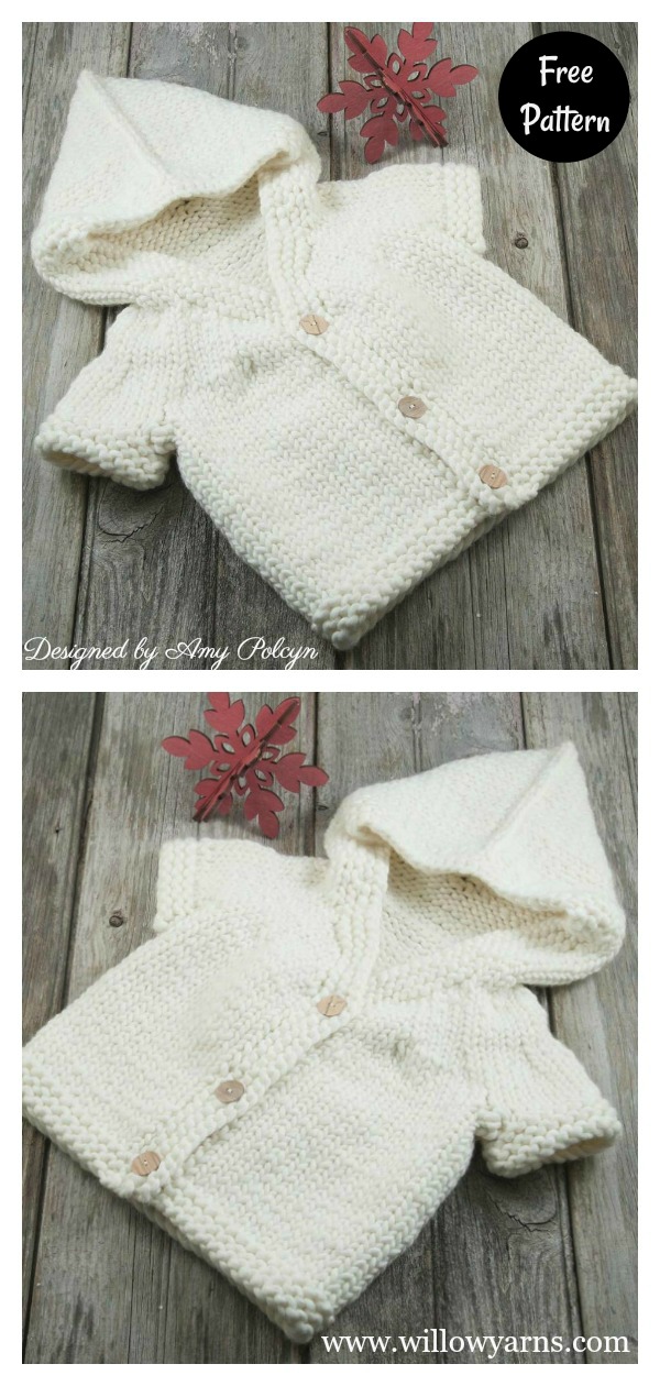 Snowball Baby Cardi Free Knitting Pattern