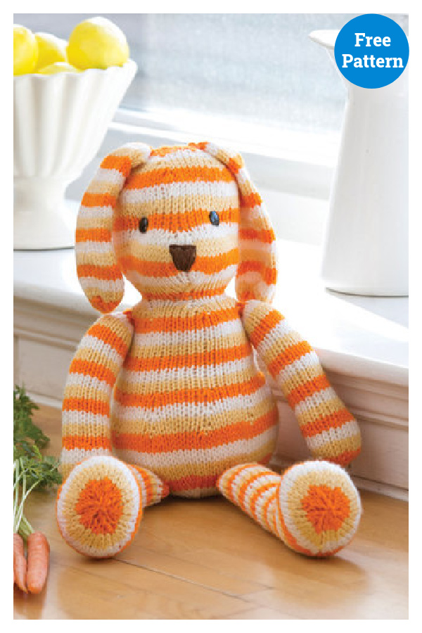 Striped Sunshine Bunny Free Knitting Pattern