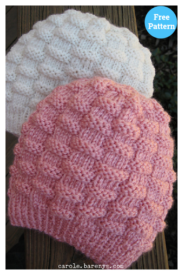 Basketweave Hat Beanie Free Knitting Pattern 