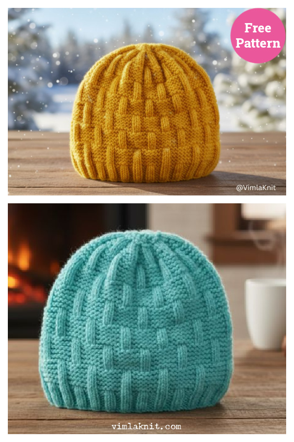 Beginner-Friendly Unisex Beanie Free Knitting Pattern 