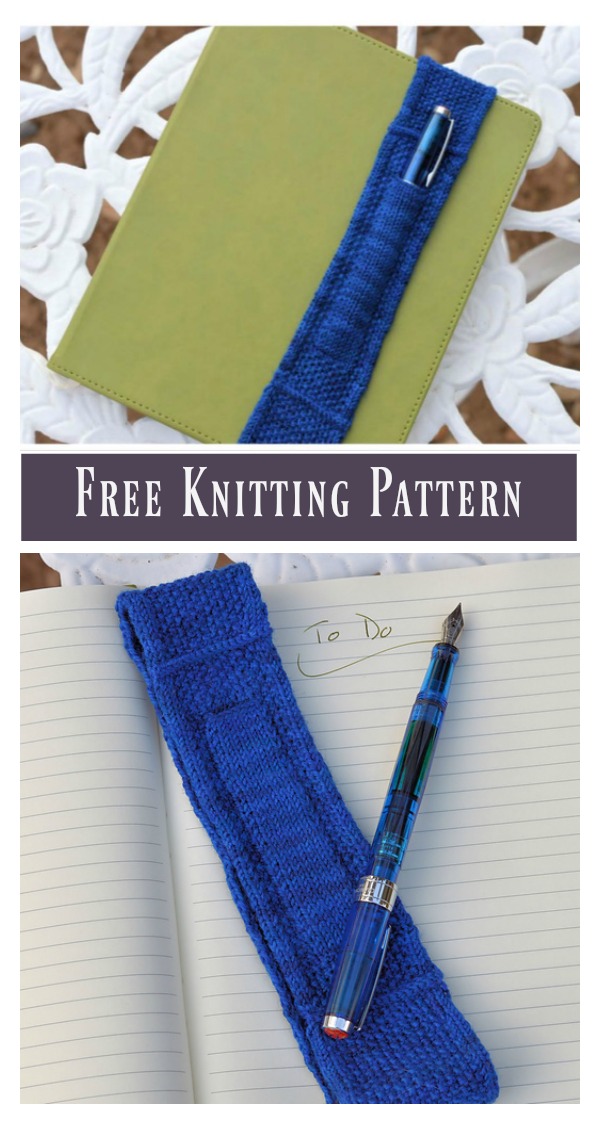 Journal Band with Pen Pocket Free Knitting Pattern