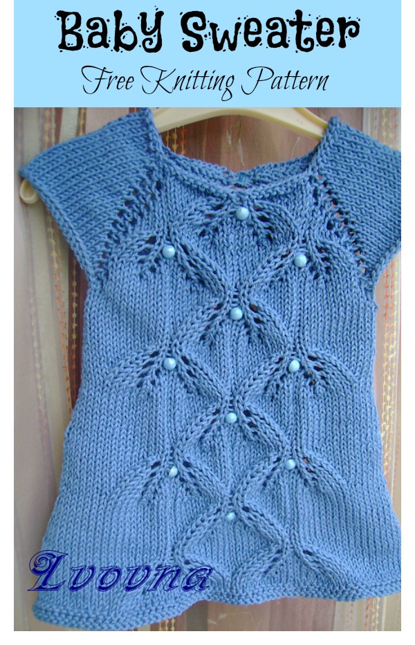 Sweet Bluebells Baby Sweater Free Knitting Pattern