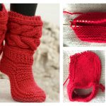 Cable Slippers Free Knitting Pattern and Video Tutorial