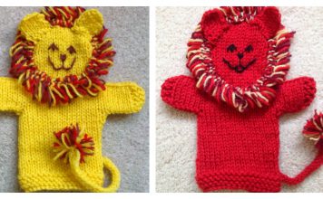 Cute Lion Hand Puppet Free Knitting Pattern