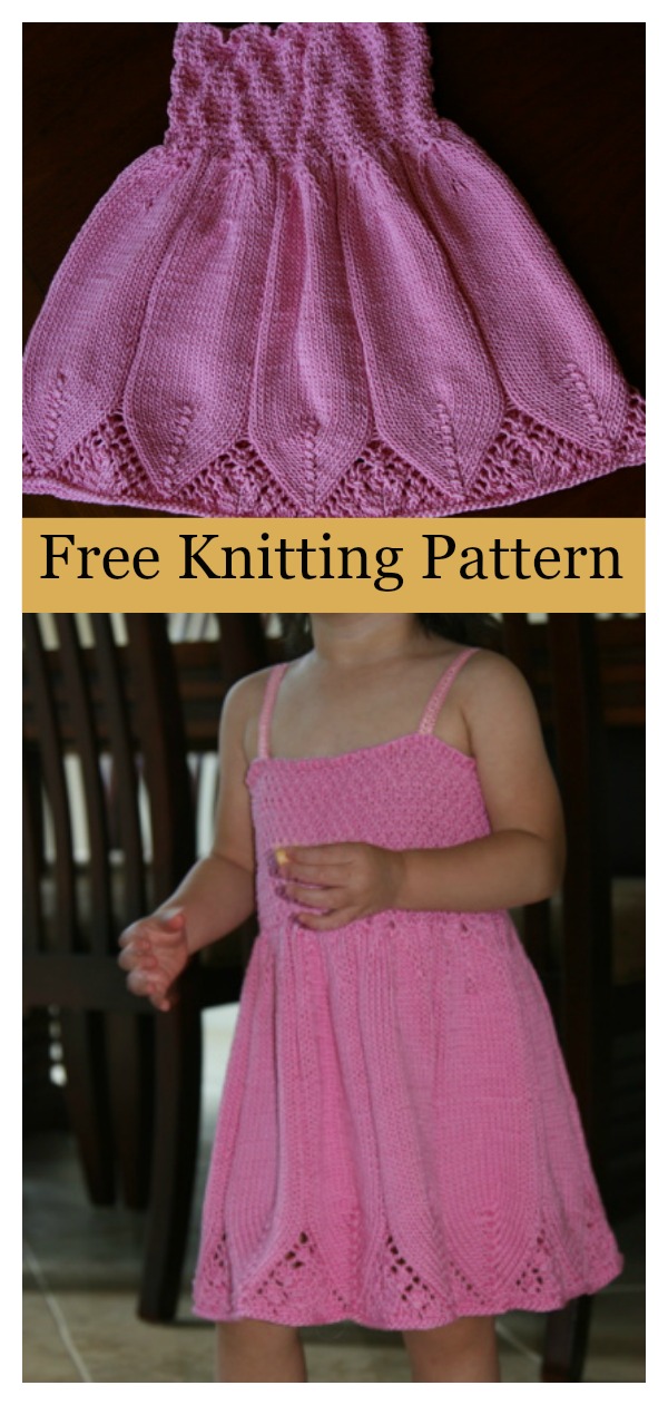 Little Girl Flora Dress Free Knitting Pattern