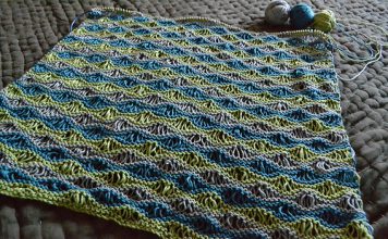 Sea Foam Wave Drop Stitch Baby Blanket Free Knitting Pattern