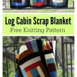 Log Cabin Scrap Blanket Free Knitting Pattern